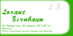 lorant birnbaum business card